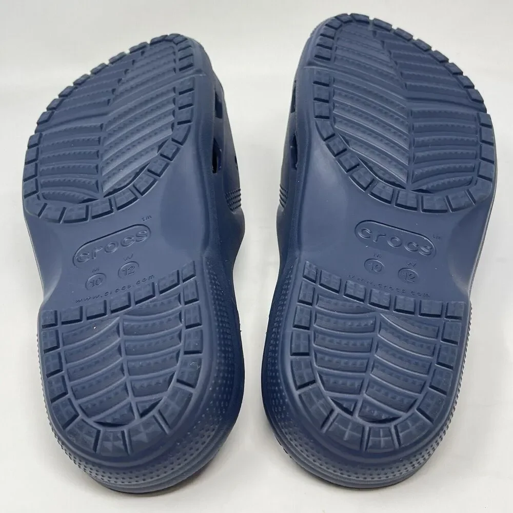 Crocs Coast Slides Sandals Mens 10 Blue Slip On Comfort Casual Beach Summer